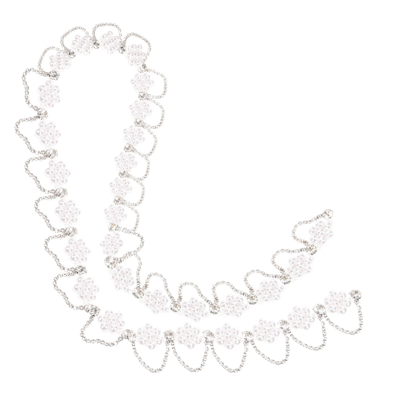 Pearl Trim Chain - 프리미엄 라인스톤 펄 체인 트림 -