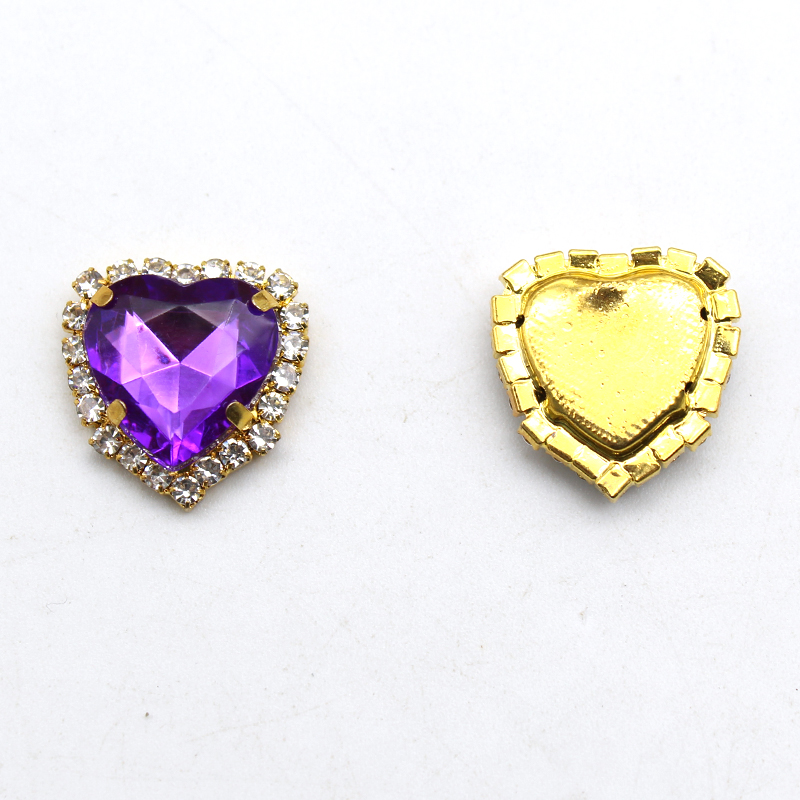 20mm 10pcs 골드 플랫 하단 심장 라인 석 장식 - Sew On Rhinestone 리뷰 및 가격