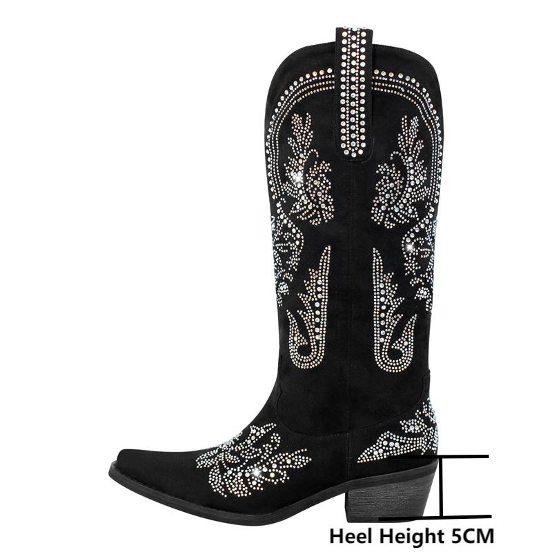 Onlymaker 여성용 포인티드 토 라인스톤 웨스턴  - Sew On Rhinestone 리뷰 및 가격