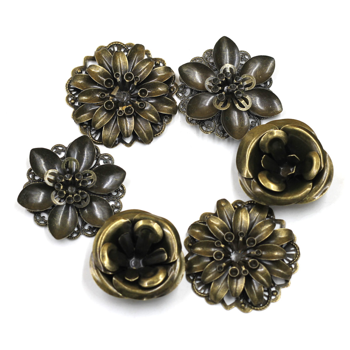 6Pcs Embellishments 조합 꽃 패턴 선조 - Embellish Craft 리뷰 및 가격